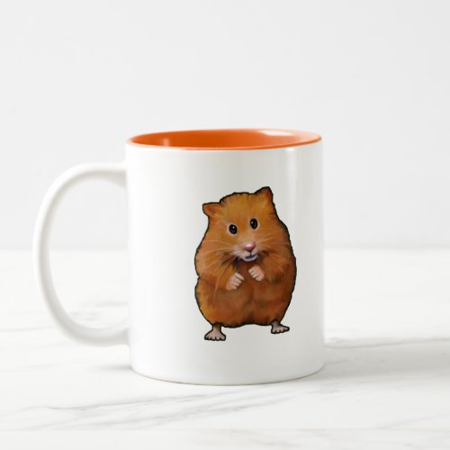 Painting of Cute Little Hamster Art Two_Tone Coffee Mug