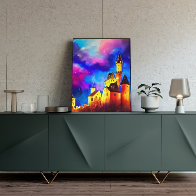 Painting of Dream Castle in Night Poster (Creator Uploaded)