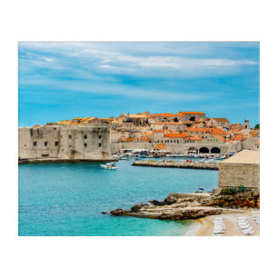 Painting of Dubrovnik beach Acrylic Print