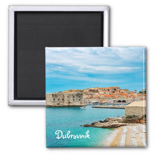 Painting of Dubrovnik beach Magnet