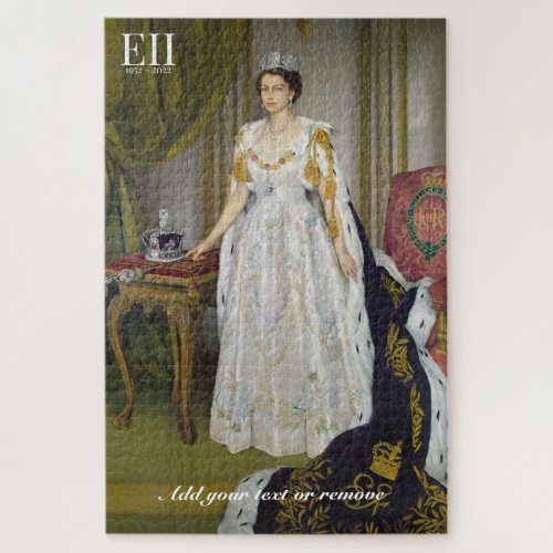 Painting of Elizabeth II in her Coronation robes Jigsaw Puzzle