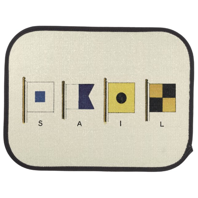 Painting of Four Flags with Sail Written Beneath Car Mat (Rear)