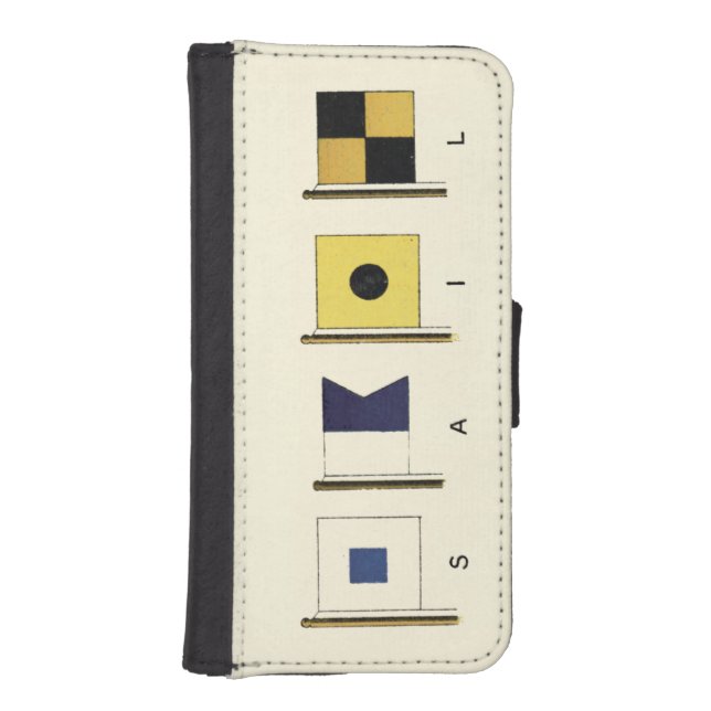 Painting of Four Flags with Sail Written Beneath iPhone Wallet Case (Front)