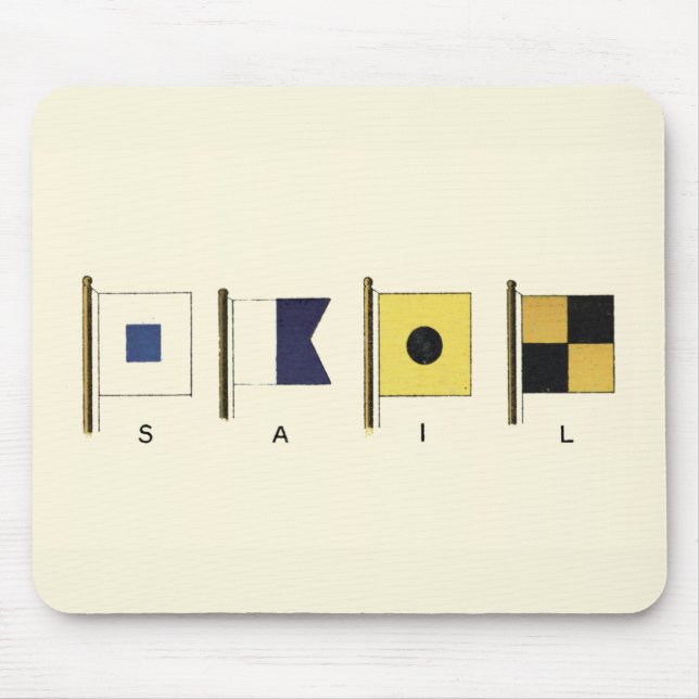 Painting of Four Flags with Sail Written Beneath Mouse Pad (Front)