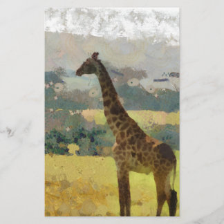 Painting of Giraffe on the Savannah in Africa