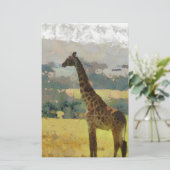 Painting of Giraffe on the Savannah in Africa (Standing Front)