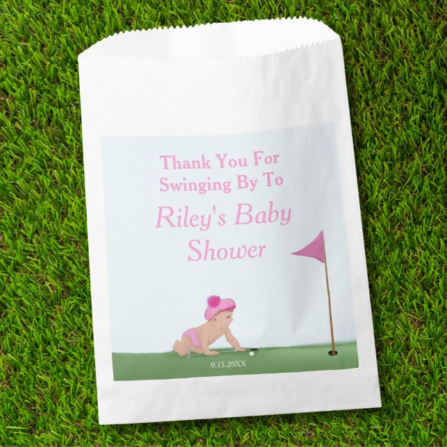 Painting Of Golf Baby Girl Sweet Caddy Baby Shower Favor Bag (Creator Uploaded)