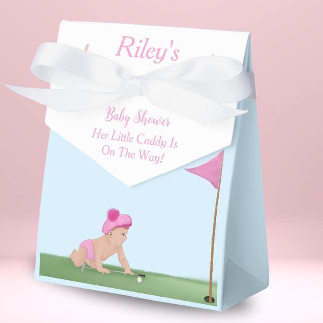 Painting Of Golf Baby Girl Sweet Caddy Baby Shower Favor Boxes (Creator Uploaded)