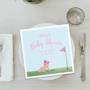 Painting Of Golf Baby Girl Sweet Caddy Baby Shower Napkins
