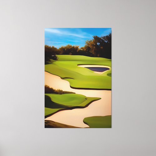Painting of Golf Course Golf Painting Golf Art Canvas Print