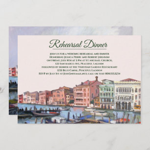 Painting of Grand Canal   Rehearsal Dinner Invitation