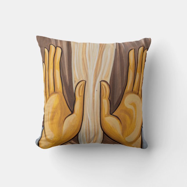 Painting Of Hands In A Church Throw Pillow (Front)