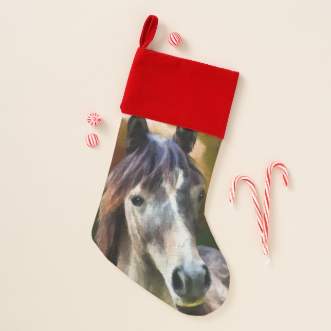 Painting of Horse Christmas Stocking (Front)