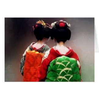 Painting of Japanese Maiko Cards