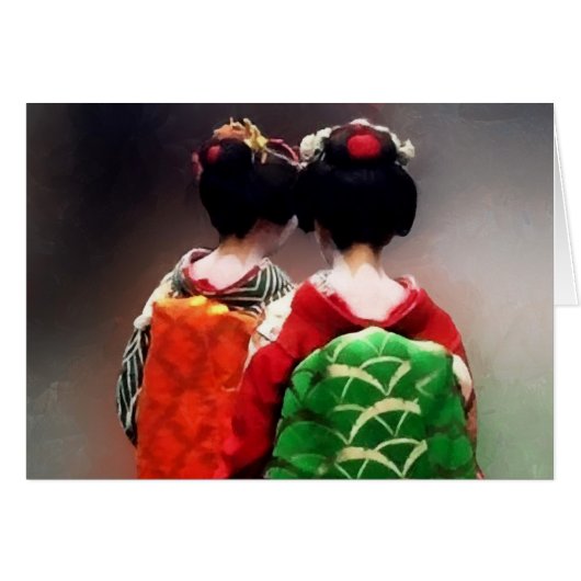 Painting of Japanese Maiko Cards (Front Horizontal)