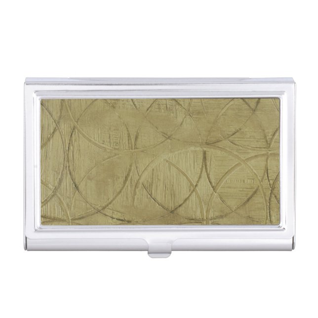 Painting of Linked Circles by Jennifer Goldberger Business Card Case (Front)