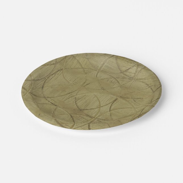 Painting of Linked Circles by Jennifer Goldberger Paper Plates (Angled)