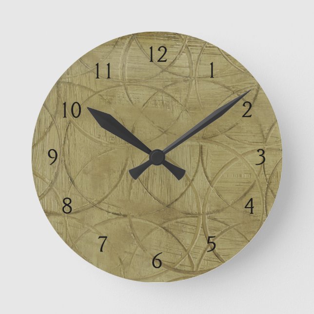 Painting of Linked Circles by Jennifer Goldberger Round Clock (Front)