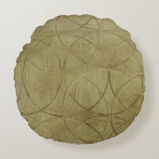 Painting of Linked Circles by Jennifer Goldberger Round Pillow (Front)