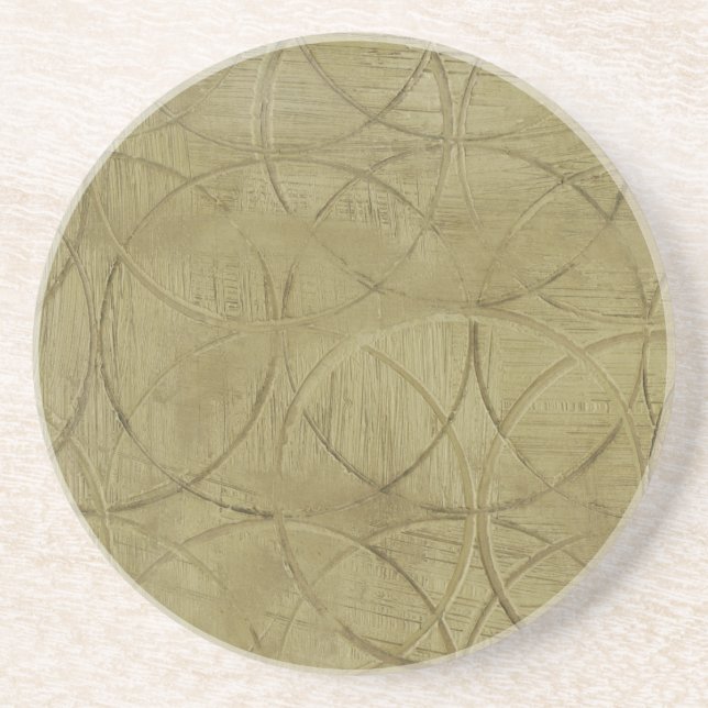 Painting of Linked Circles by Jennifer Goldberger Sandstone Coaster (Front)