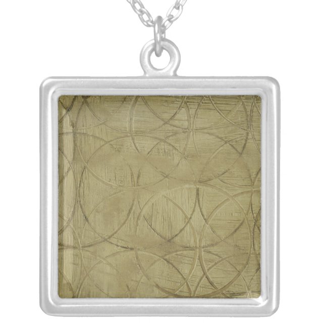 Painting of Linked Circles by Jennifer Goldberger Silver Plated Necklace (Front)