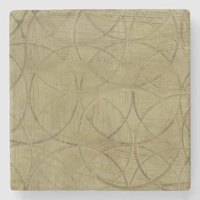 Painting of Linked Circles by Jennifer Goldberger Stone Coaster (Front)