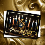 Painting of Menorah Candles Foil Holiday Card<br><div class="desc">Painting of Menorah Candles</div>