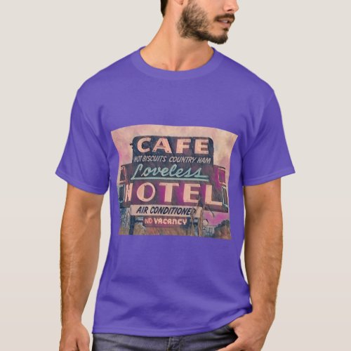 Painting of neon sign at Loveless Cafe T_Shirt