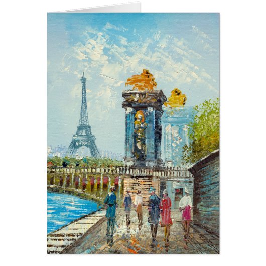 Painting Of Paris Eiffel Tower Scene Cards (Front)