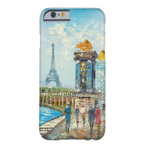 Painting Of Paris Eiffel Tower Scene Barely There iPhone 6 Case