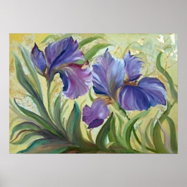 Painting of romantic irisis poster (Front)