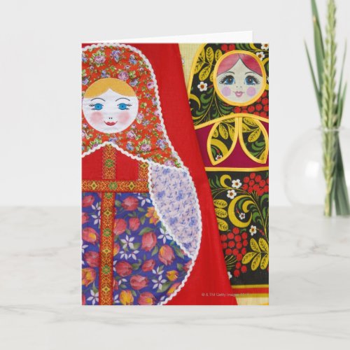 Painting of Russian Matryoshka doll Card