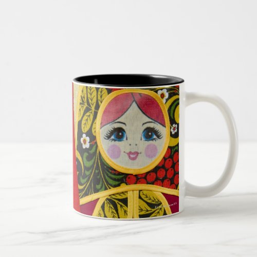 Painting of Russian Matryoshka doll Two_Tone Coffee Mug