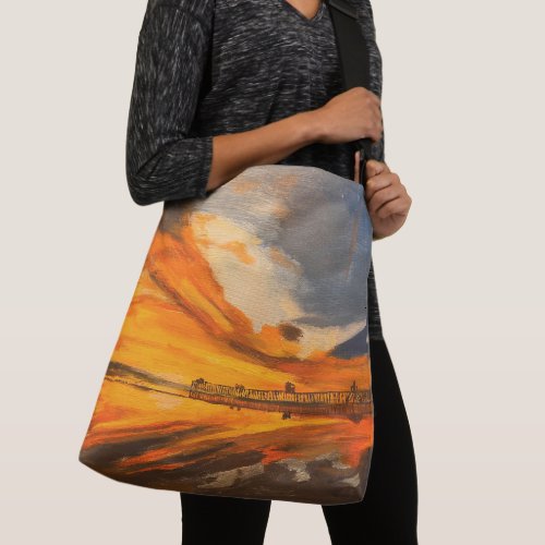 Painting of Scripps Pier La Jolla CA Crossbody Bag