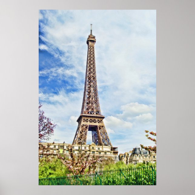 Painting of the Eiffel Tower Poster (Front)