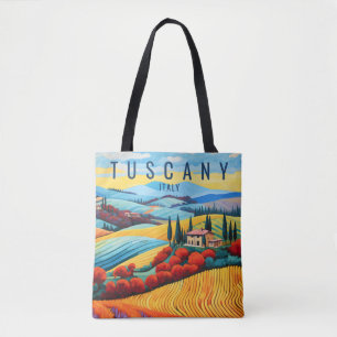 Painting of Tuscany at Sunset Italy Travel Art Tote Bag