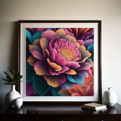 Painting of Upclose Flower Poster