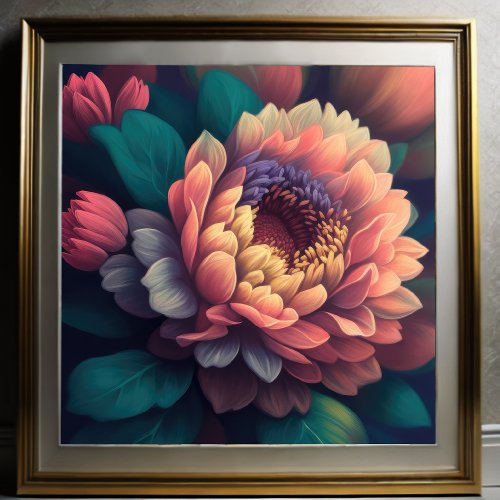 Painting of Upclose Flower Poster