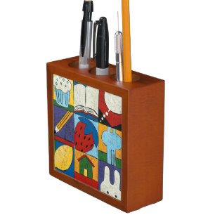Painting of Various Objects by Chariklia Zarris Desk Organizer