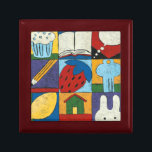 Painting of Various Objects by Chariklia Zarris Jewelry Box<br><div class="desc">The various objects in this painting by Chariklia Zarris are done in a cartoonish manner,  making them fun and friendly for kids. Put this in your nursery or give it as a gift to friends who are expecting a child!</div>