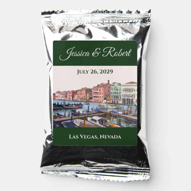 Painting of Venice, Italy Wedding Favor Coffee Drink Mix (Front)