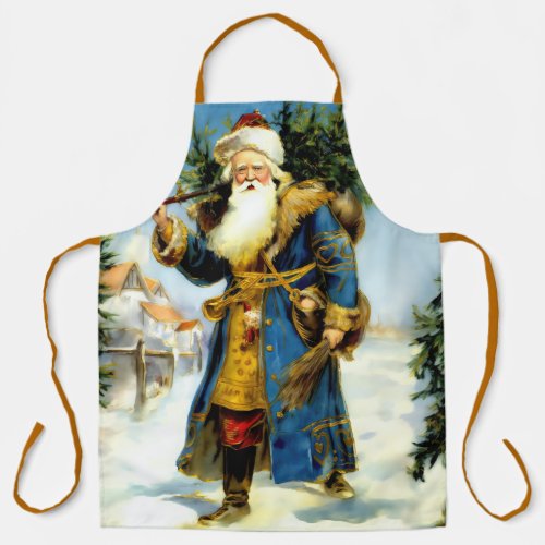 Painting of Vintage Father Christmas Apron