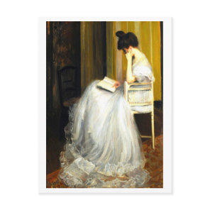 Painting of Woman Reading Postcard