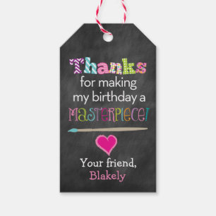 Painting or Art Birthday Party Favor Tag