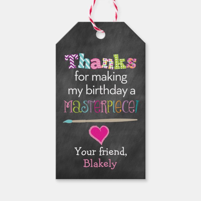 Painting Or Art Birthday Party Favor Tag Zazzle Com