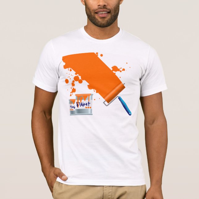 Painting Orange Paint Mens T-Shirt (Front)