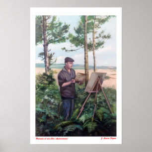 Painting Outdoors (Self Portrait) Poster