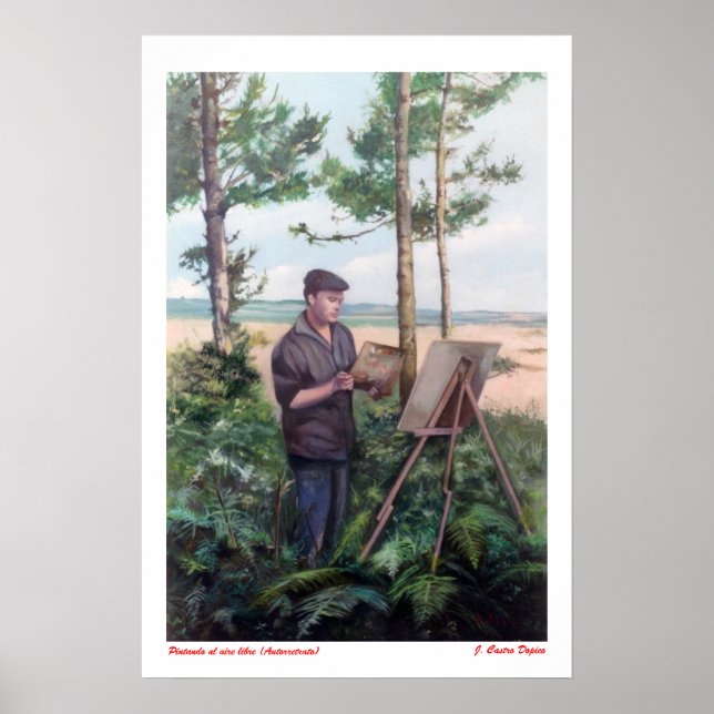 Painting Outdoors (Self Portrait) Poster (Front)