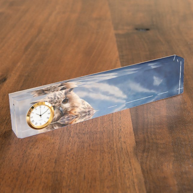 Painting Owl Desk Name Plate (Side)