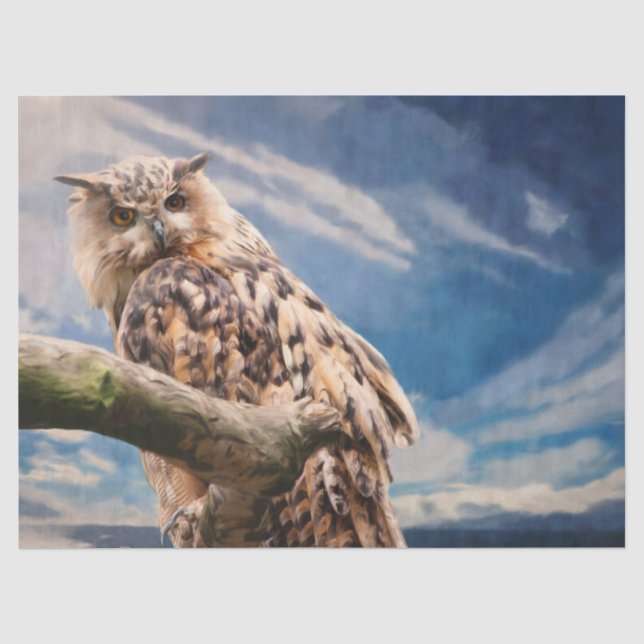 Painting Owl Tissue Paper (Front)